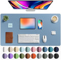 Aothia Faux Leather Desk Mat - Large Mouse Pad, Non-Slip PU Leather Blotter, Waterproof Writing Surface for Office and Home (Denim Blue, 40" x 24") by AothiaSimpleNaturalUnique