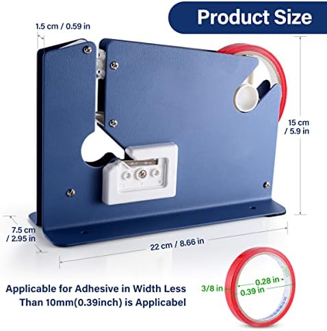 kimilus Steel Tape Bag Sealer with 2 Bag Sealing Tape, Plastic Bag Sealer Poly Bag Sealer for Meat Cake Bread Icing, Heavy Duty Metal Produce Bag Sealing Taper Dispenser - Image 2