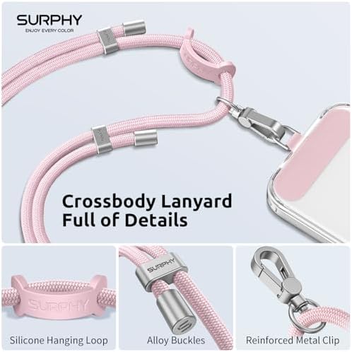 SURPHY Phone Lanyard Crossbody, Phone Strap Crossbody with 2 Tether Tabs - Image 2