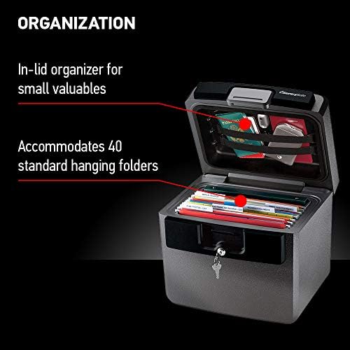 SentrySafe Black Fireproof and Waterproof Safe, File Folder and Document Box with Key Lock, 14.3 x 15.5 x 13.5 inches, HD4100 - Image 5