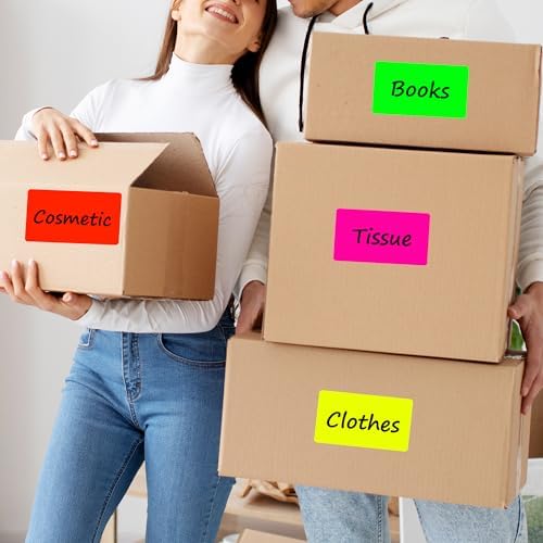 5 x 3 inch Rectangle Colored Inventory Stickers, 1000PCS Fluorescent Colors - Image 6