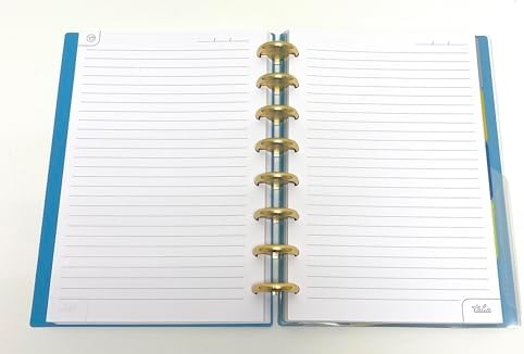 Talia Discbound Notebooks, Planner, Customizable, With 1" Gold Discs (Energetic Turquoise, Junior (5.5in x 8.5in)) - Image 2