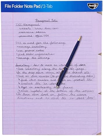 Find It File Folder Notepad - Pack of 12-9.5 x 12.5 Inch Notebook Organizer Folders for Filing, Document, and Clipboard Organization - Lavender by Find+It%C2%AE