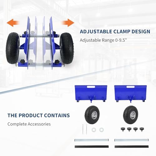 600 LBS Panel Dolly, Door Dolly Adjustable Drywall Mover with 10" Tires - Image 5