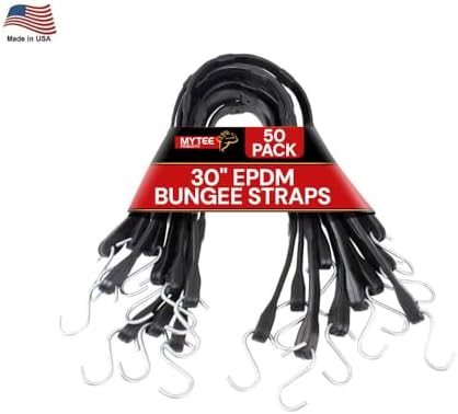 Mytee Products 30" EPDM Adjustable Tarp Bungee Straps - 50 Pack, Made in USA - Image 2