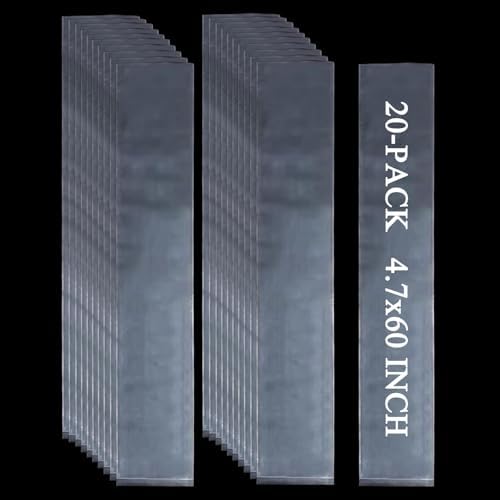 20PCS 4.7" x 60" Extra Long Clear Plastic Sleeves for Posters and Banners by Leyhooney