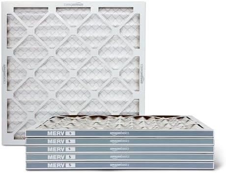 Amazon Basics MERV 5 AC Furnace Air Filter, 20x20x1 inches, 6-Pack (Actual size: 19.75" x 19.75" x 0.75") by AmazonBasics