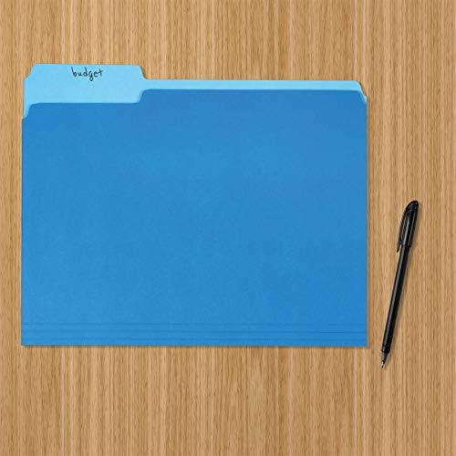 Amazon Basics File Folders for Organization,Letter Size,1/3 Cut Tab,Sturdy with Tabs for Organizing and Filing,Blue,(Pack of 360) - Image 5