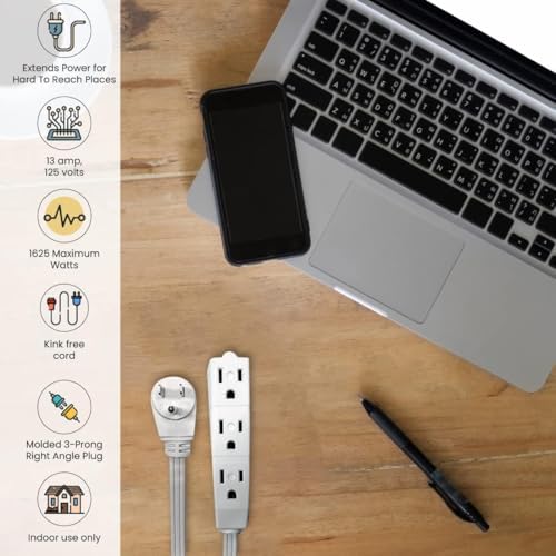 GoGreen Power Inc. (G-19615-2) 16/3 15' 3-Outlet Extension Cord, White, 15ft, 2 Pack - Image 6