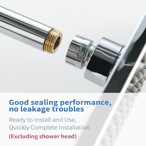 4" Showerhead Extension Arm w/PP Filter Cartridge, 4 Inch 304 Stainless Steel Chrome Shower Arm Extender, Traps Sediment & Rust, Prevents Clogging, Extends Showerhead Life in Hard Water Area - Image 6