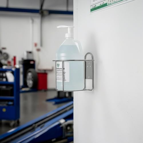 GREY - Round One Gallon Jug Wall Mount Rack – Heavy-Duty Steel Holder for Hand Sanitizer, Hand Soap, or Liquid Detergent – Space-Saving Commercial Bottle Storage Organizer - Image 4