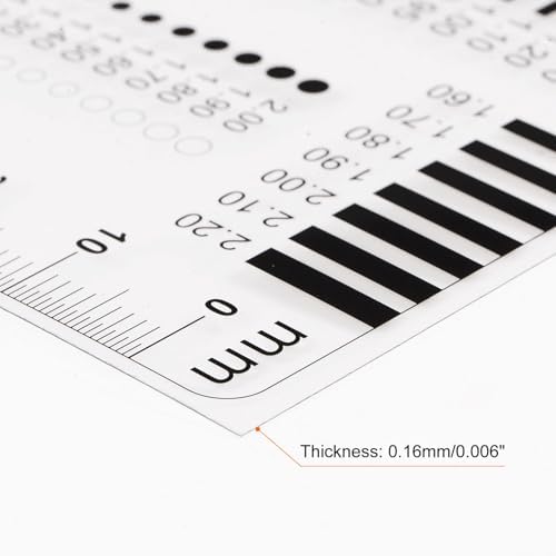 HARFINGTON 5pcs High Precision SEC Size Estimation Chart 80mm Covered Transparency Flaw Detection Film Ruler for Diameter and Line Width Defects Measuring - Image 4
