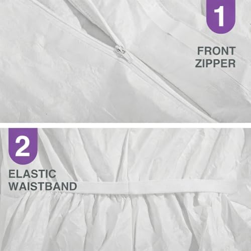 FURWEY Hazmat Suits 25 Pack Disposable Coveralls, with Elastic Wrists, Ankles, Available in 5 sizes - Image 3