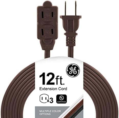 GE 3-Outlet Extension Cord with Multiple Outlets 12 Ft Power Strip 2 Prong by Unknown