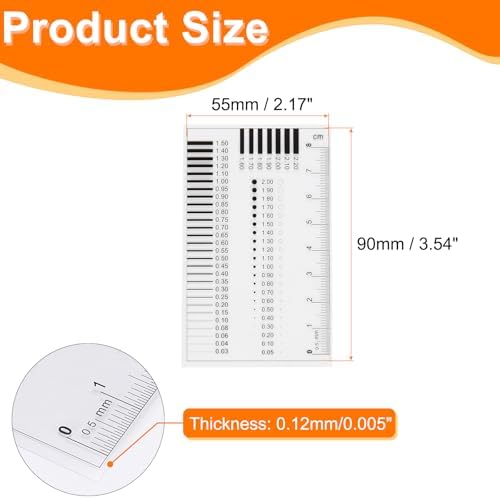 HARFINGTON 3pcs High Precision SEC Size Estimation Chart 90x55mm 0.12mm Transparency Flaw Detection Film Ruler for Diameter and Line Width Defects Measuring - Image 2