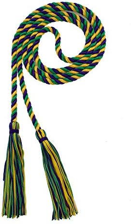Tassel Depot Graduation Honor Cord - Purple/Kelly/Gold - Every School Color Available - Made In Usa by TasselDepot