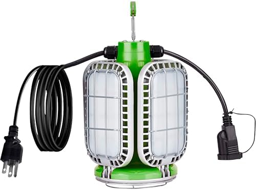 PowerSmith PTLK516-130 16,000 Lumen Temporary LED Work Light with 4 PIVOTING Panels, Quick-Mount Metal Hook, and 10 ft Power Cord-6 Unit Linkable - Image 5