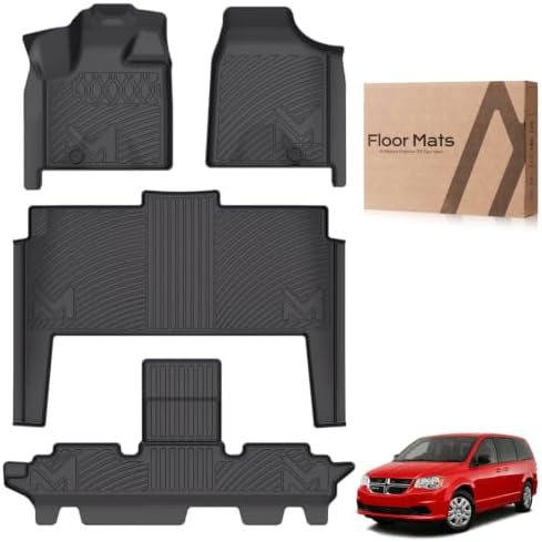 TPE Automotive Floor Mats Custom for 2011-2021 Dodge Grand Caravan 7 Seats by CMVTAuto