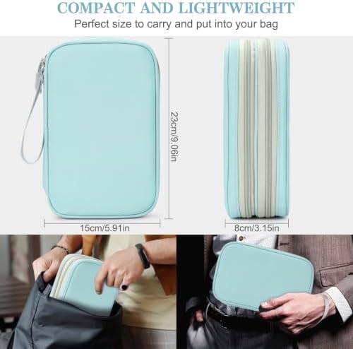 FYY Electronic Organizer, Travel Tech Pouch Bag, Large, Mint Green - Image 2