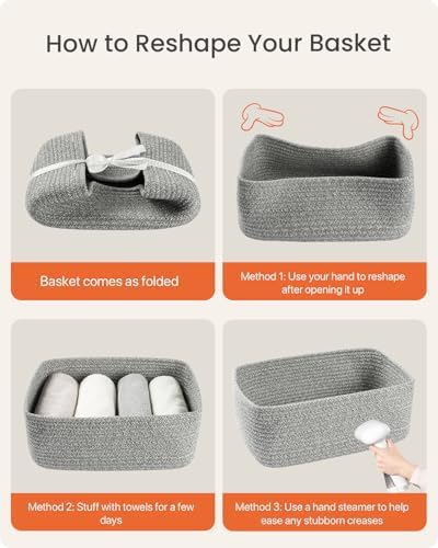 KALLAX Small Woven Storage Basket for Organizing, 13.5x9.5x5 inches, 3 Pack - Image 7