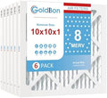 10x10x1 MERV 8 Air Filter 6-Pack for HVAC Furnace by GoldbonHVACFilter