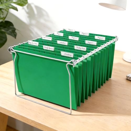 SUNEE Hanging File Folders, 25 Pack Letter Size Hanging File Folders with 1/5-Cut Tabs, Ideal for Home and Office Organization and Papers Classification,Light Green - Image 6