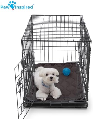 Paw Inspired Washable Padded Crate Mats for Dogs, Gray, 29x18 Inch - Image 6