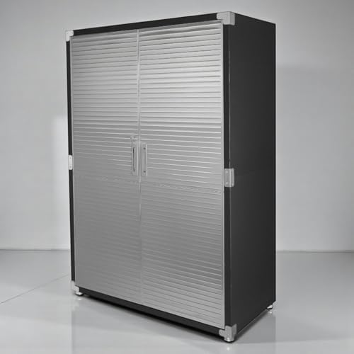 Heavy Duty Steel Storage Cabinet with Double Doors, Adjustable Shelves, Door Secured Lock, Large Capacity Organizer for Garages,Offices and Warehouses (Graphite, 48" W x 24" D x 72" H) by Unknown