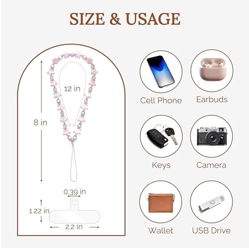Star Phone Charm Wrist Strap, Beaded Lanyard Wristlet Chain, Anti-Theft Bracelet Strap for iPhone & More Cases - Image 5