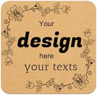 Custom Stickers Personalized Square Kraft Paper Sticker Customizable Floral Wreath Labels, Stickers for Mason Jars, Wedding Favors, Gift Tags, Party Packaging (Style 2) by Jamipasp