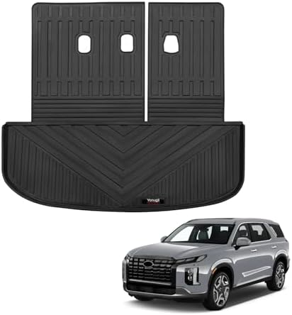 Custom for 2020-2025 Hyundai Palisade Cargo Mats Trunk Liner with 3rd Rear Seat Backrest Mat All Weather TPE Protection Mat Accessories (for 2020-2025 Hyundai Palisade) - Image 3