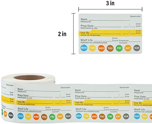 L LIKED Dissolvable Label Shelf Life for Food Rotation Use by Stickers 2 x 3 Inch Roll of 250 Labels - Image 2