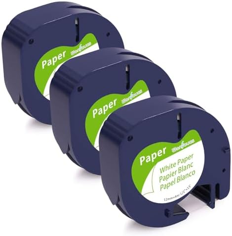 Compatible with Dymo LetraTag Label Maker Refills White Paper Tape 91330 by Wonfoucs