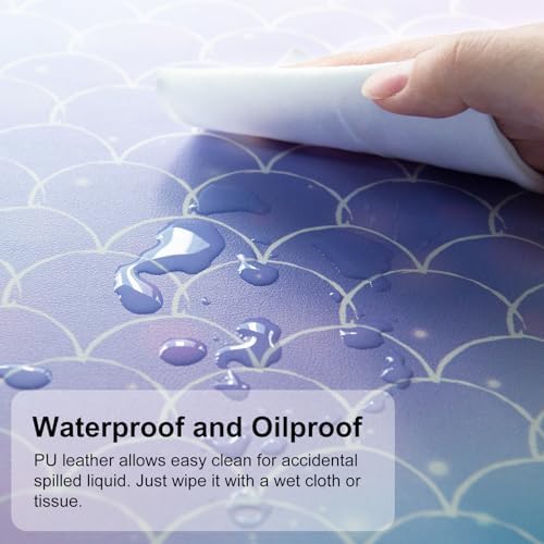 QiyI PU Leather Large Mouse Pad, 31.5" x 15.7", Gradient Fish Scales - Image 4