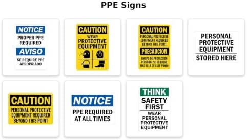 StickerJet Bilingual NOTICE OSHA-Style PPE Sign, Proper PPE Required, English/Spanish Self-Adhesive Waterproof Vinyl Signs, 7" x 10", Pack of 5 - Image 5