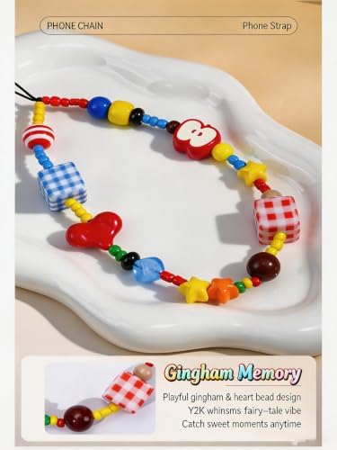 Y2K Phone Charm Wrist Strap Cute Multicolor Beaded Aesthetic Camera Lanyard - Image 4