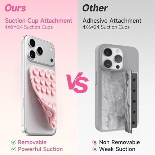 Double Sided Silicone Suction Cup Phone Case Detachable Mount, Milk Tea - Image 3