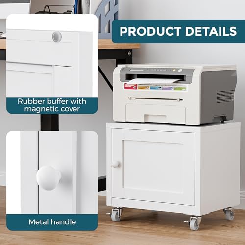 Small Printer Stand with Storage, Mobile Printer Cart for Home Office - Image 5