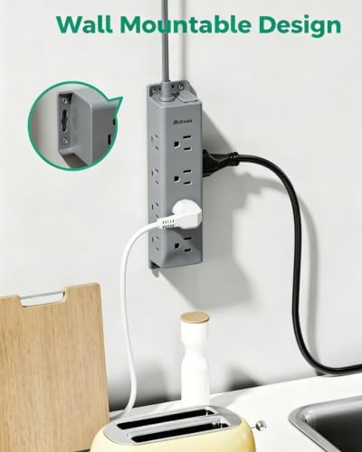 Surge Protector Power Strip, 12 Widely Spaced Multi Outlets, Wall Mount - Image 3