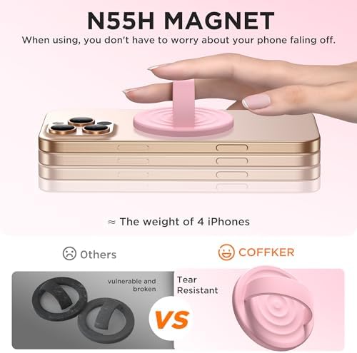Magnetic Phone Grip for MagSafe, Silicone Ring Grip, Pink - Image 5