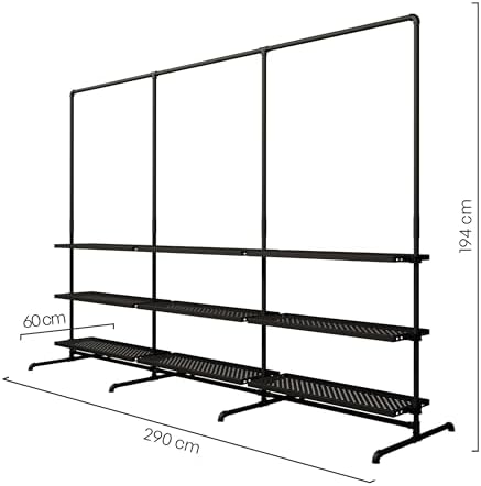 pamo Clothing Rack with Shelves 114" W x 76" H, 310 lbs Load Capacity - Image 2