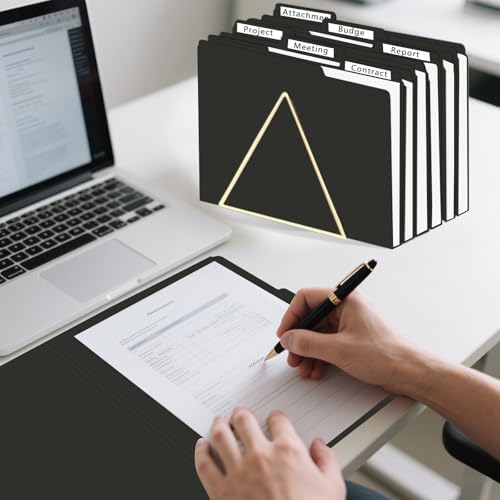 File Folder, HERKKA 30 Pack 1/3 Cut Tab File Folders, File Folders Great for Organizing and Filing, Letter Size, Black - Image 6