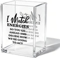 Funny Office Acrylic Cosmetic Pen Pencil Holder Cup, I Match Energies Humor Pencil Organizer, Unique Office Cubicle Desk Accessories, Sarcastic Gifts for Women Men Coworker（A48） by Unknown