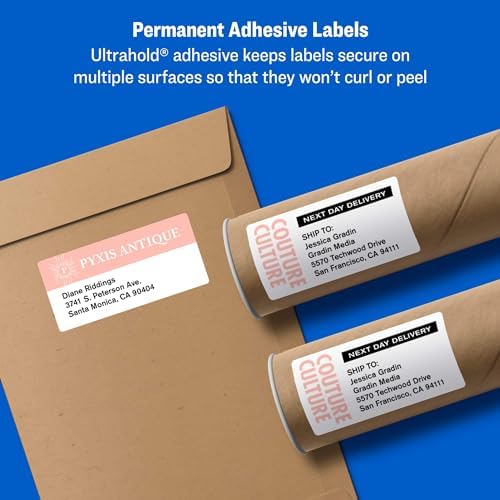 Avery Printable Shipping Labels with Sure Feed, 3-1/2" x 5", White, 400 Blank Mailing Labels for Laser Printers (5168) (Pack of 5) - Image 4