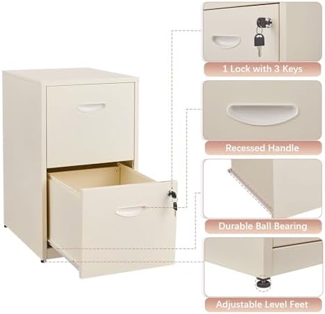 Polup 2 Drawer File Cabinet with Lock, Metal Filing Cabinet for Home Office - Image 5