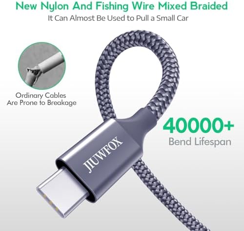 JIUWFOX USB to USB C Cable, (5Pack, 3/3/6/6/10ft) Type C 3A Fast Charging - Image 3