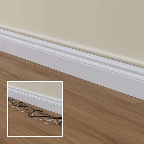 D-Line Half Round Cord Hider, Patented Cable Cover, Hide TV Wall Mount Wires, Raceway for Cords, Decorative Wire Covers, Paintable, Adhesive Cable Concealer - 1x 1.18in W x 0.59in H x 39in L - Beige - Image 6