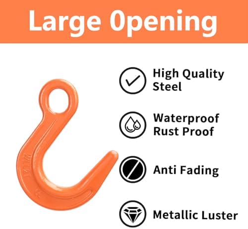 Leero 4,409 Lbs Safety Lifting Hooks with Large Opening Crane Hook 4 Pcs - Image 4