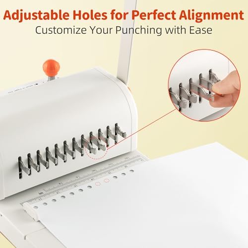 Binding Machine Kit 2:1 Hole Pitch Book Binding Kit with 10PCS 5/8'' Wires and Plier, Manual Paper Punch Binder for DIY Notebooks, Journals, Albums, School Projects, Home/Office Use - Image 2