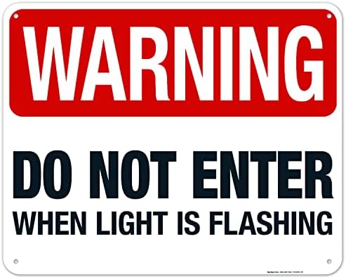 Warning Do Not Enter When Light is Flashing Sign, by SigoSigns